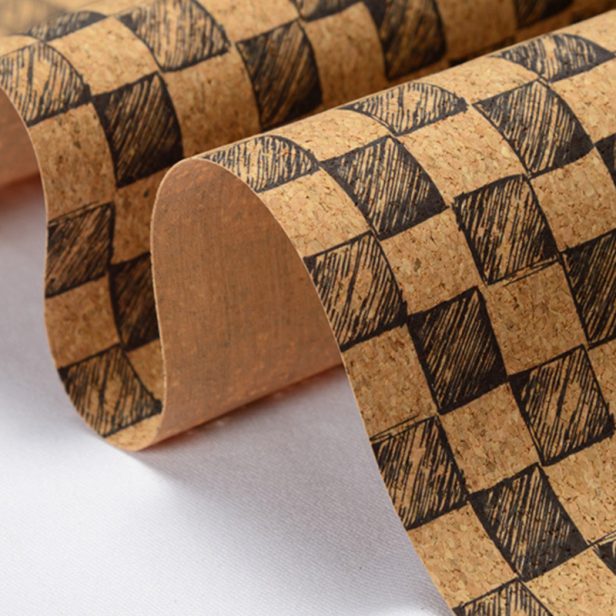 Eco Friendly Printed Cork Fabric Leather