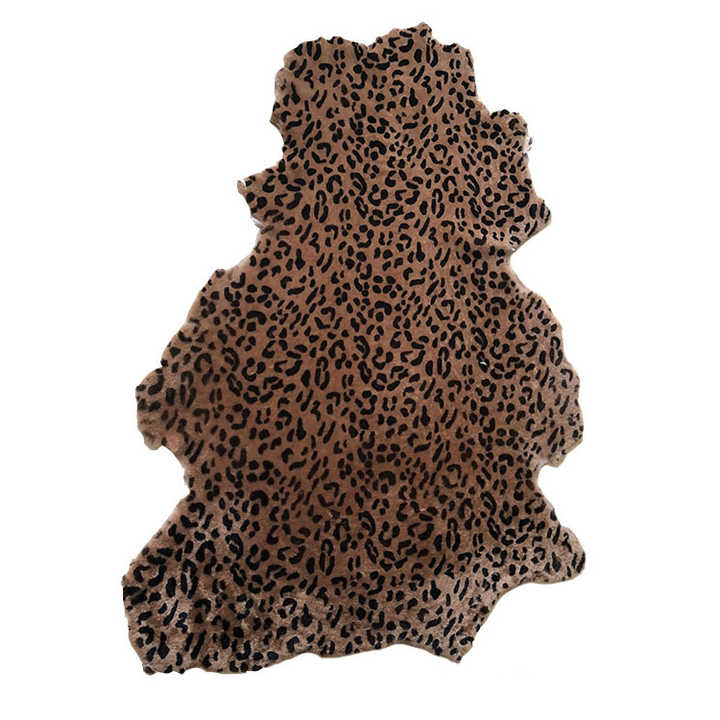 Natural Leopard Printed Real Fur Lamb Skin Pelt