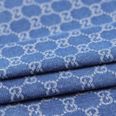 Cotton Jacquard Designer Gucci Pattern Denim Fabric sell yardage 150cm width