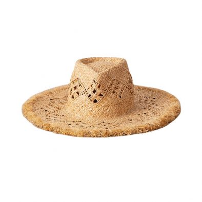 Perforated Braided Straw Panama  Hat for summer wearing